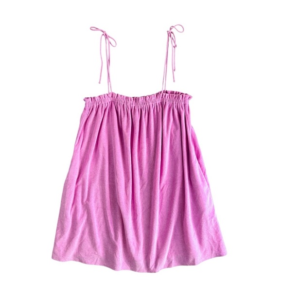 SHOW ME YOUR MUMU Angel Terry Cloth Mini Dress Purple Beach Babe Size Large - Picture 2 of 10